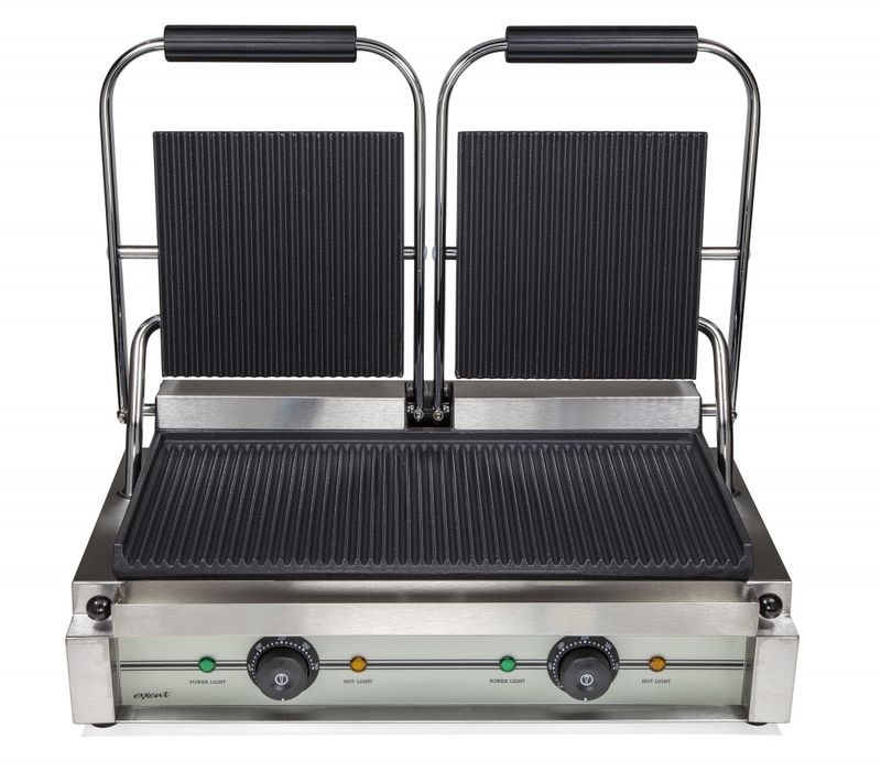 Pressgrill dobbel, rillet