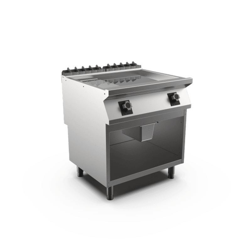 Mareno FT78EMCG Flatgrill  med 2/3 glatt og 1/3 rillet kromert varmplate